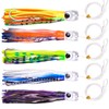 5pcs Saltwater Trolling Lures Set 6in/9in Big Game Octopus Squid