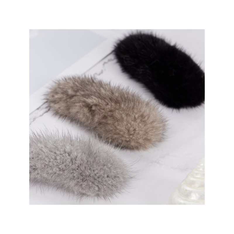 Lala 천연 밍크털 똑딱핀(LALA-H676) Natural Mink Fur Hair Clip (LALA-H676)