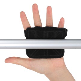 KFHENSOMR Gym Hand Grips Pads, 2pcs Palm Protection for Powerlifting Grips, Fitness Cross Training Hand Support, Lifting Grip Weight Gloves fot Exercise Training Fitness Cycling (Black)