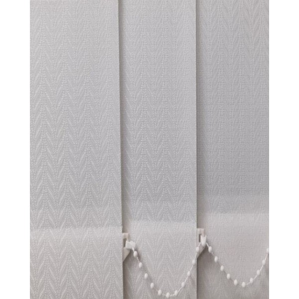 Vertical Blinds - Made to Measure - 89mm - Complete Blind - Feather Weave Fabric- WHITE (Up To 90cm(900mm), Up To 130cm(1300mm))