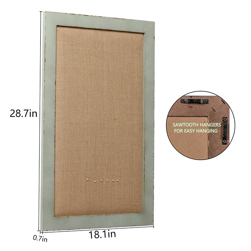 SOFE Linen Bulletin Board 18 X 29 Inches Wood Frame,