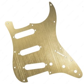 Ploutone 11-Hole SSS Metal Strat Pickguard and Matching Back Plate - Gold Aluminum