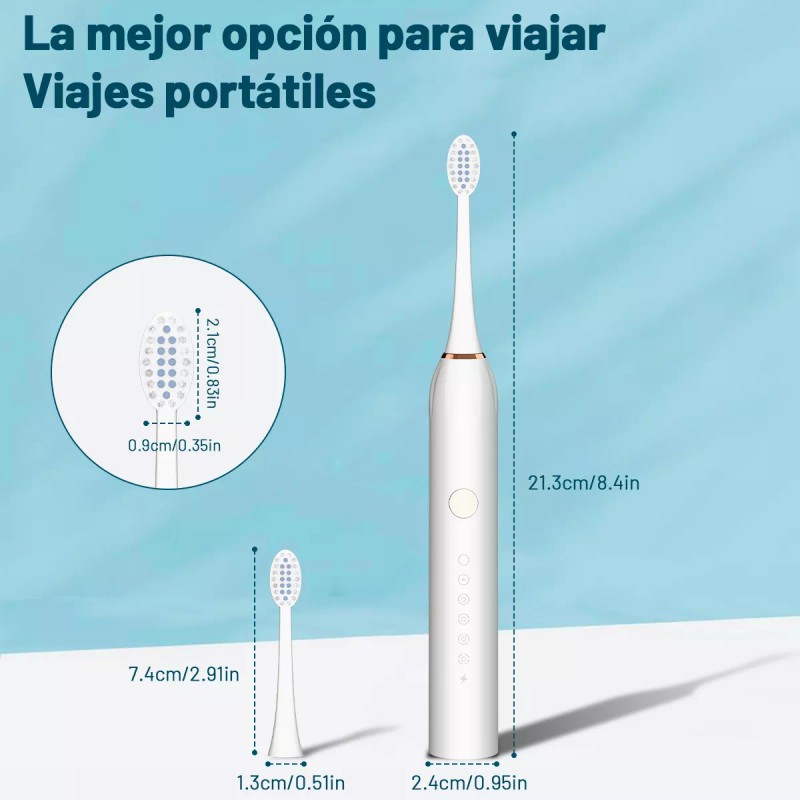 Lamgoa Cepillo De Dientes Dental Electrico Recargable 3 Cepillo Usb