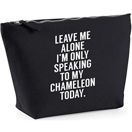 Hippowarehouse Leave me alone I'm only speaking talking to my chameleon today printed make up cosmetic wash bag 18x19x9cm