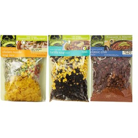 Frontier Soups Homemade In Minutes Soup Mix Comfort Food Bundle (1) Connecticut Cottage Chicken Noodle (1) South of The Border Tortilla (1) Montana Creekside Classic Chili