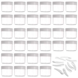 100 Count 20 Gram Makeup Cosmetic Containers with Lids Leak Proof Sample Jars for Beauty Products - White