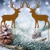 KRONLY Set of 2 Reindeer Rust Stakes Metal 32 cm