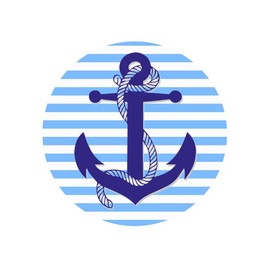 9.5" Pre-Cut Round Anchor Edible Image By TNCT!