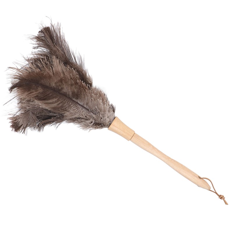 Feather Duster Light Weight Soft Long Handle Reusable Black Ostrich