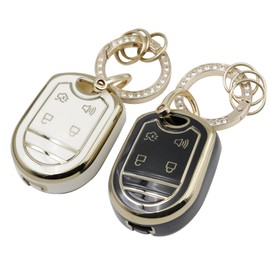 CHQLPBF Key Fob Cover for Ford Edge Escape Expedition Explorer Five Hundred Flex Focus Freestyle Fusion Taurus Transit Connect (F-4B(black white))