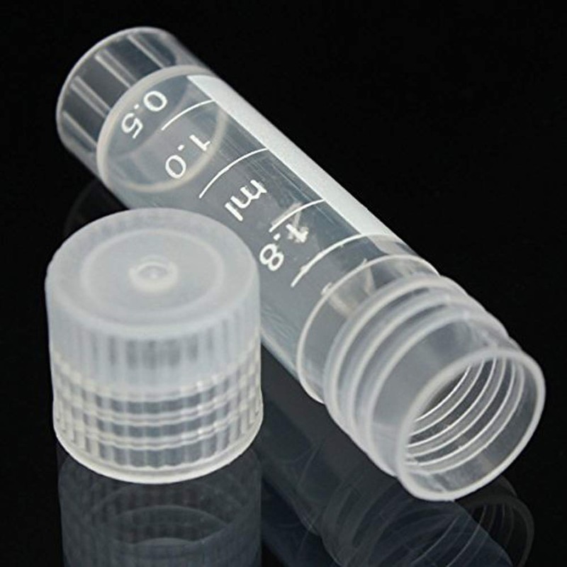 CynKen 20pcs 2ml Graduated Plastic Cryovial Cryogenic Vial Tube Self