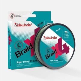 Sidewinder Braid X4 PE Line 250 yard Spool: 30lb - 0.25mm