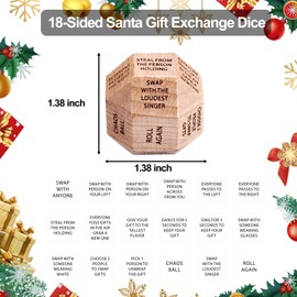 Santa Swap Gift Exchange Dice, Hilarious Christmas Party Games, Stocking Stuffers for Adults Women Men Teens, Gift Exchange Dice for Friends Holiday, White Elephant for Family Party