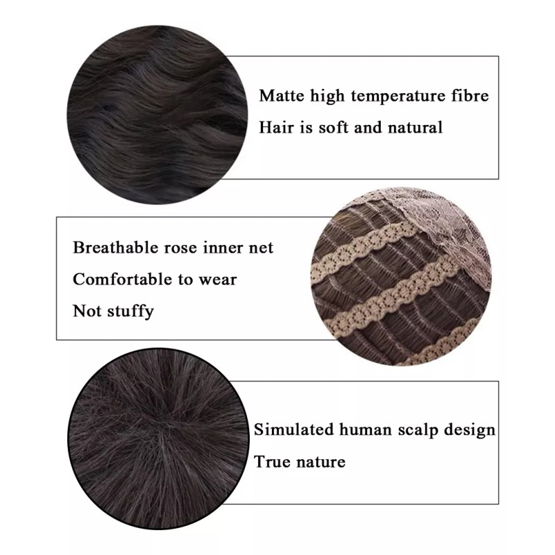 Jorla Peluca De Niñas Largo Ondulado Multicolor Pelo Conveniente