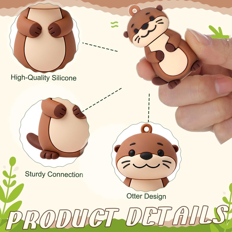 Sureio 48 Pcs 3D Silicone Otter Keychain Bulk Otter Stuff