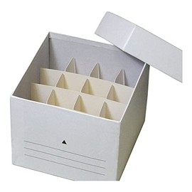Globe Scientific 3099-1 Cardboard Storage Box for 50mL Centrifuge Tubes, 16 Place, 4x4 Format, 134mm Length, 134mm Width, 122mm Height