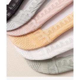 Wioklwe Women No Show Socks - Non Slip Lace Invisible Socks Lace Socks Ankle Socks Invisible Ultra Low Cut Liner Socks Lace Boat Socks