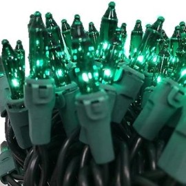 Bulk Case 2400 Incandescent Christmas Mini Lites Green 100 ct strings