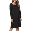 GYS Womens Long Sleeve Nightgown Bamboo Cotton Nightshirts Sleepwear Soft