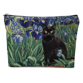 XFN Cat Lover Gifts, Cat Gifts Cute Floral Cat Makeup Bag, Cat Themed Gifts Cosmetic Bag Travel Pouch, Cat Owner Gifts for Women Girls Best Friend Girlfriend Friendship Graduation Birthday Gifts