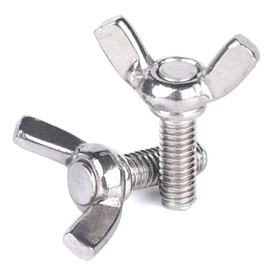 10 Pcs M6 304 Stainless Steel Wing Butterfly Screws Bolts Wing Bolt Machine Fastener Thumb Hand Screws (M6-1.0 x 25mm)
