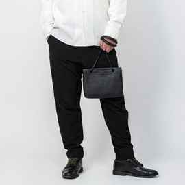 Tomoe Trion 2-Way Sacoche Genuine Leather Shoulder Bag, Body Bag, Handbag, Men's, Smaller, Cross-body, Black