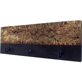 Triplecoat wall hook `Bagru` gold / Coat hooks bagru-line