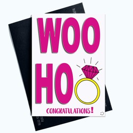Funny Engagement Cards Woo Hoo Congratulations Cards Wedding Cards Bride to Be Hen Party Bridal Shower Bride to Be Wedding Gifts PC671