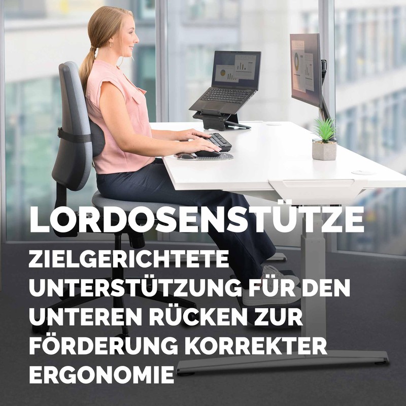 Fellowes Breyta Lumbar Cushion - Ergonomic Back Support, Adjustable Strap,