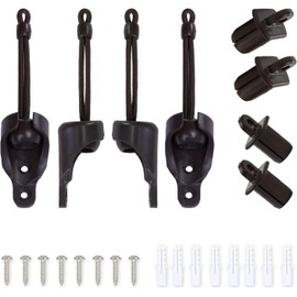 Upgrade Bunge kit+Universal Replacement Installation Bracket for Outdoor/Indoor Sunshade Roller Blind end Covers (2 Set, Brown)