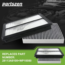 partszen Cabin and Engine Air Filter Fit for Hyundai Palisade 2020-2024 Replace 28113A9100 97133S8000 WP10080 CA11943