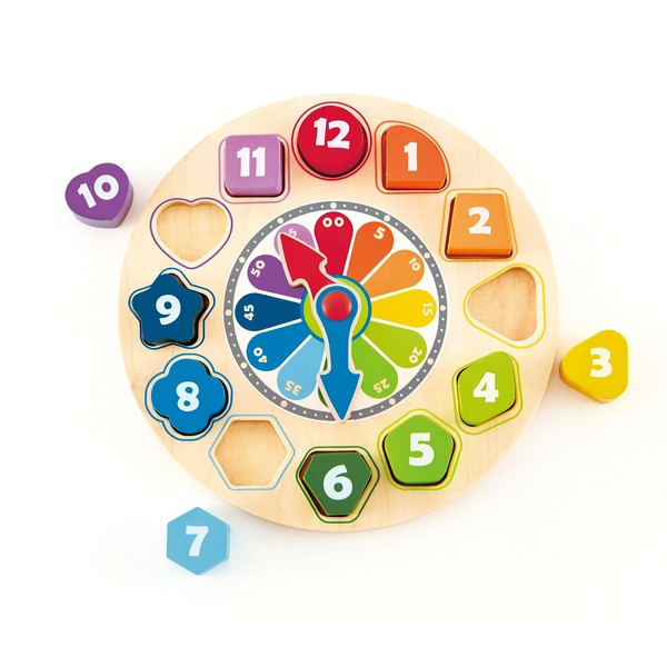 Hape E8043 Rainbow Clock Puzzle, 8.9 x 1.0 x 8.9