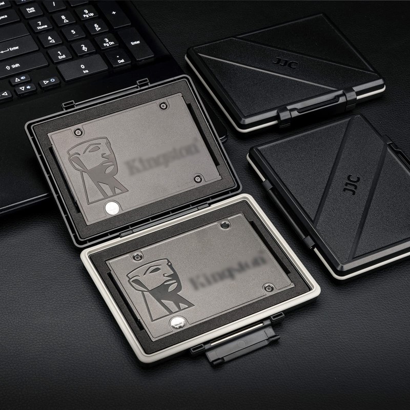 JJC 2.5" SSD Hard Drive Storage Case, Holds 2 2.5"