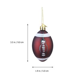 TOYANDONA 6pcs Hanging Christmas Tree Decoration Ornament Christmas Rugby Ornaments Christmas Ball for Sports Theme Christmas Holiday Party Decorations 9 cm