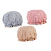 WOONEKY 3pcs Cartoon Bathing Caps Double Thicken Shower Hats for