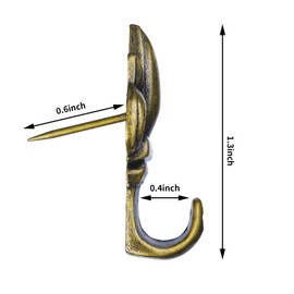 20 Pieces Push Pin Hangers Plant Shape Pin Hook Hanger Zinc Alloy Picture Hanging Hook Pin Bronze Wall Hooks (Lotus)