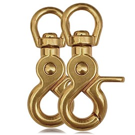 Ganzoo © Scissor Carabiner Hook with Swivel Joint / Swivel Head for Dog Lead / Collar Set of 2, Alloy Steel 61 mm Length, Also for Paracord 550 / Key Pendant, Colour: Gold