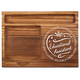 THRXOBN Desk Organizer for Educational Assistants & Teachers - Natural Wood with Slots for Notes, Pens, and Small Office Supplies – Practical & Elegant Workspace Solution,WSH9