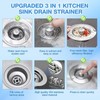 3 in 1 Kitchen Sink Drain Strainer, Stainless Steel Sink