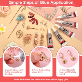 5 PCS 15 ML B7000 Fabric Super Glue, Transparent B-7000 Glue Rhinestone Gems Glue Flexible Adhesive for Crafts Jewelry Making Phone Repair Nail Art Glass Shoes Charms