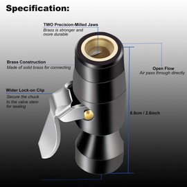 ZYINING Locking Air Chuck for Tire Inflator Chuck, Air Schrader Valve Connect 1/4" FNPT Tire Chuck Rated to 200Psi, Close Flow Air Chucks for Tires