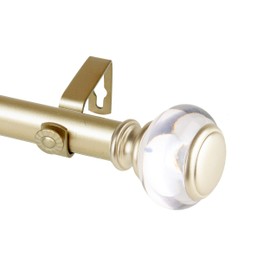 Rod Desyne 1" Lilian Single Curtain Rod, 120-170 inch, Light Gold
