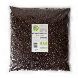Tiny Footprint Coffee - Fair Trade Organic Nicaragua Segovia Dark Roast | Whole Bean Coffee | USDA Organic | Fair Trade Certified | Carbon Negative | 3 Pound