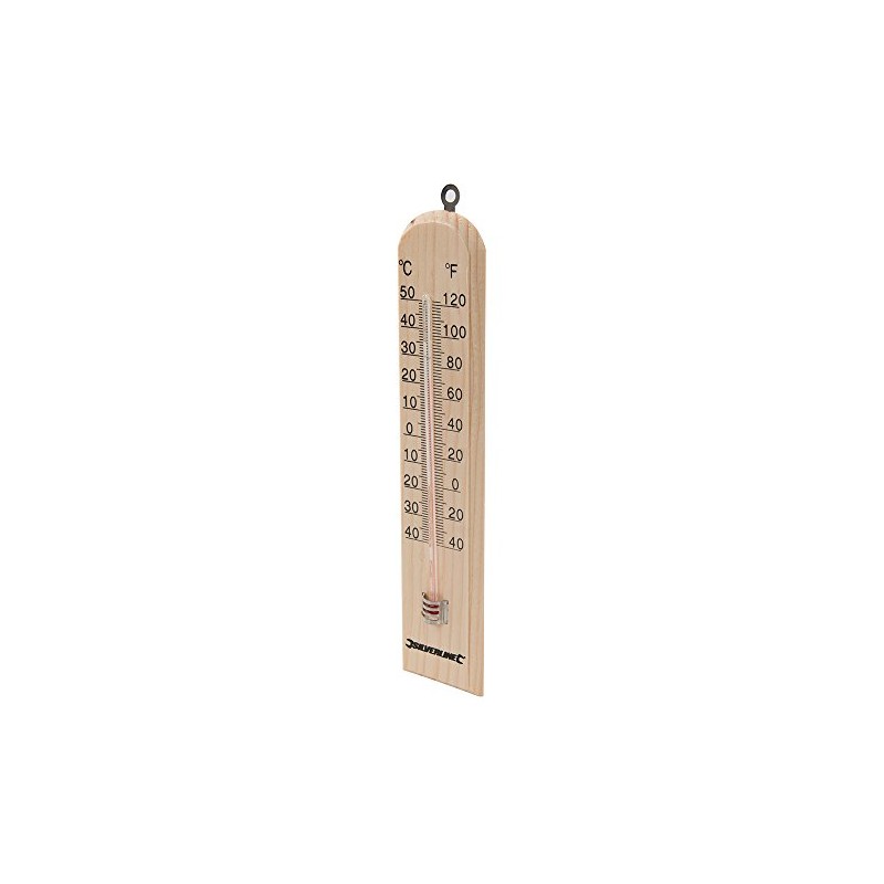 Silverline Wooden Thermometer -40° to +50°C (490745)
