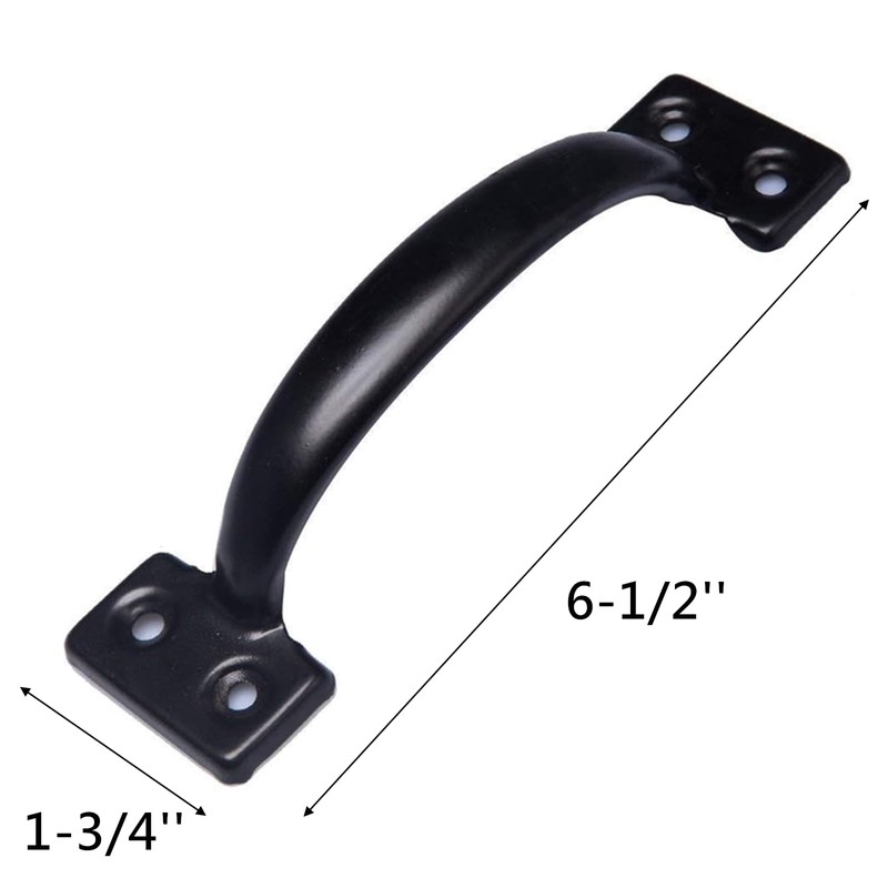 Tebery 4 Pack Utility 6-1/2 Inch Pulls in Black Metal