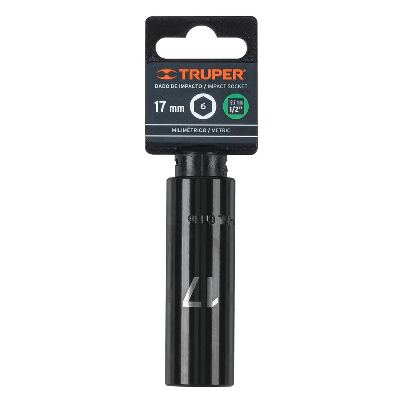 Truper D-7317-ML, Dado largo de impacto 6 puntas mm, 17