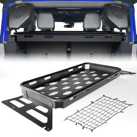 EYOUHZ for Bronco Rear Trunk Cargo Rack Interior Luggage Basket Compatible with 2021 2022 2023 2024 Ford Bronco (Only Fits 4 Doors Hardtop, Excluding Sport), Cargo Carrier Storage Holder Shelf Tray