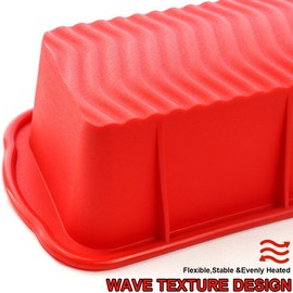 AEVBSOY 3 Pack BPA Free & Dishwasher Safe Silicone Bread and Loaf Pans Nonstick Silicone Bread Pan Set Silicone Baking Mold for Homemade Loaf, Bread, Meatloaf, Cakes,Quiche (7.65 x 3.9 x 2.1 inch)