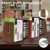 BULETE Natural Walnut Book Ends, Sturdy Book Holders for Heavy