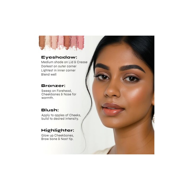 Milani, Paleta de maquillaje: sombras, blush, bronzer, highlighter - All